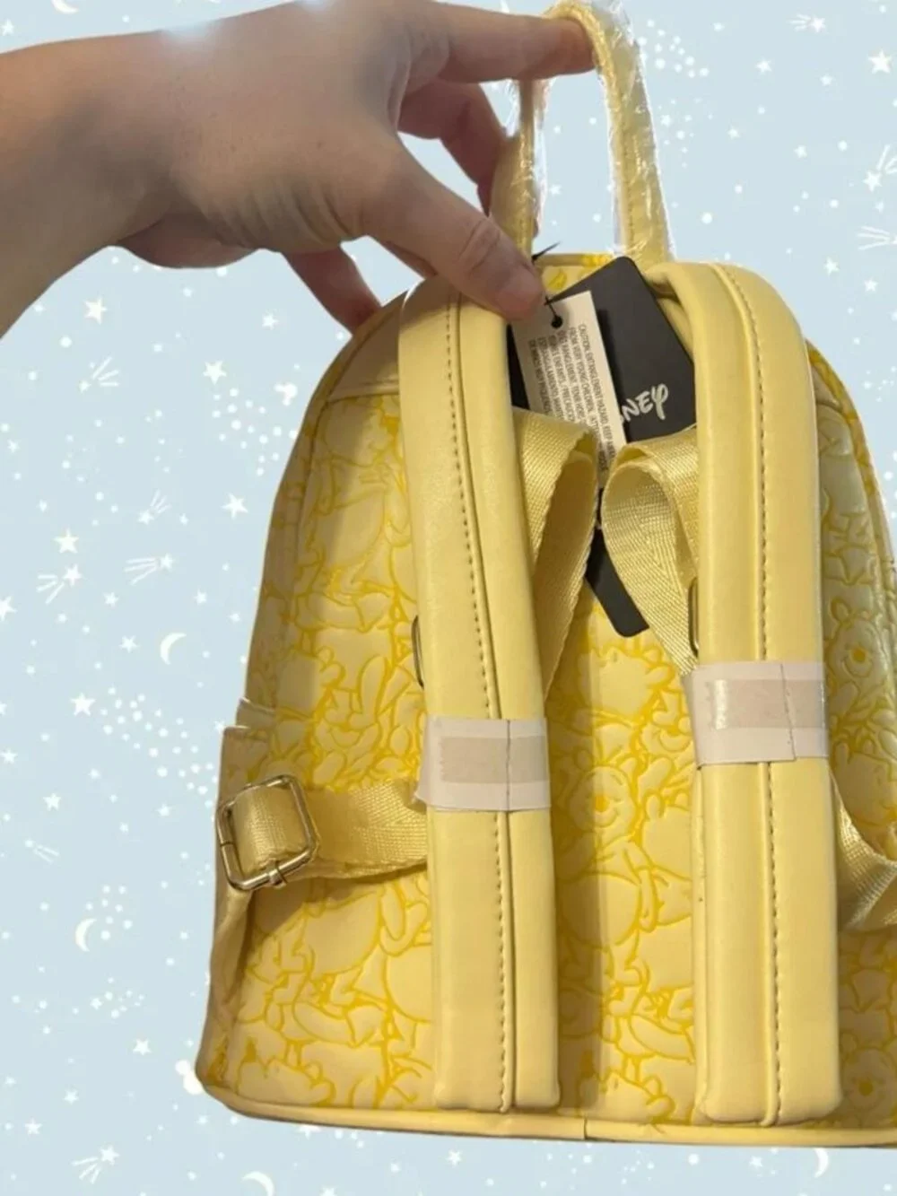 Rare Loungefly Disney Winnie the Pooh embossed pastel yellow mini backpack
